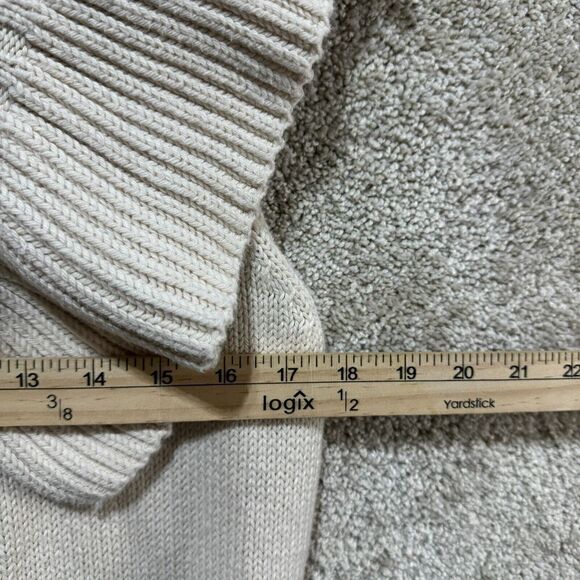 Pure Handknit Sweater Vest Women's XS/S Tan Collared Tie Front Ruffle Hem Cotton - Picture 9 of 12